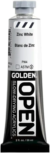 Miniatura 15 de GOLDEN OPEN Acrílicos de secado lento, negro hueso, tubo de 2 onzas líquidas, pintura acrílica profesional, semitransparente Hueso negro