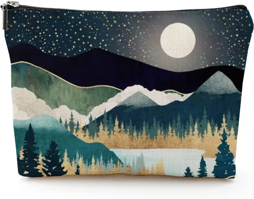 Bolsa de maquillaje portátil de viaje bolsa de cosméticos impermeable organizador de artículos de tocador bolsa de almacenamiento bolsa con 1 Bosque