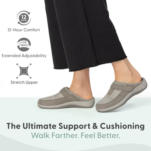 Miniatura 2 de Orthofeet Pantuflas ortopédicas Louise de punto elástico para mujer