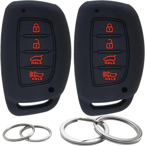 2 piezas de silicona 4 botones funda para llavero remoto sin llave compatible con Hyundai Elantra Sonata Tucson 2019, 2018, 2017, 2016, 2015, 2014,