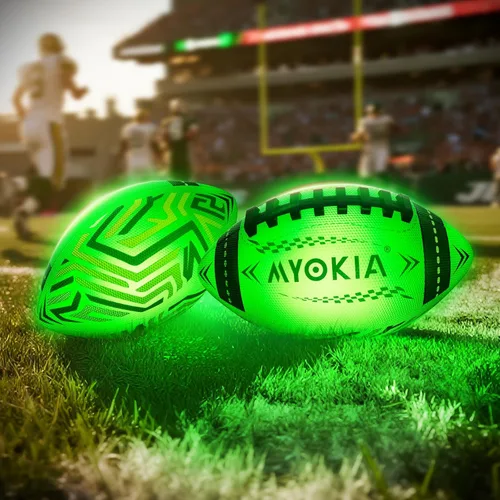 Miniatura 6 de Regalo de cumpleaños de fútbol americano con luz recargable RGB, fútbol americano que brilla en la oscuridad con bomba y cable USB, tricolor
