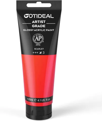 Miniatura 20 de GOTIDEAL - Pintura acrílica sienna tostado, tubos de 4.1 oz, no tóxicas, duradera, para pintor adulto o niño y para lienzo, madera, arcilla, tela