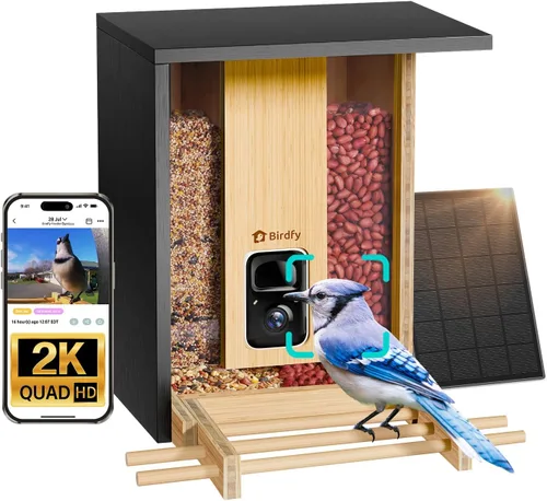 Miniatura 10 de NETVUE by Birdfy - Comedero inteligente para pájaros con cámara, alimentado por energía solar, vapor vivo de 2K y IA Identificación de especies