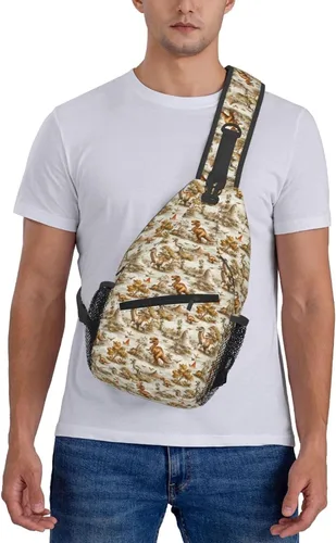Miniatura 7 de Small Crossbody Bags for Women Men - Vintage Dinosaur Print Adjustable Shoulder Bag Fanny Packs Belt Sling Bag Crossbody Purses Backpack for Travel