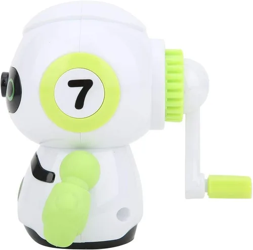 Miniatura 5 de Sacapuntas robot verde, sacapuntas manual, sacapuntas de mano de larga duración, mano de obra fina, suministros escolares, sacapuntas