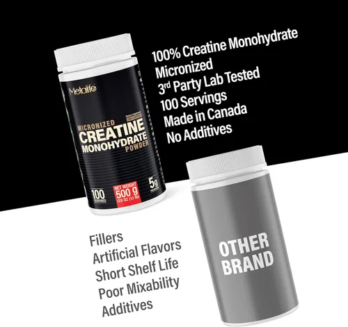 Miniatura 4 de 100% creatina monohidrato en polvo 100 porciones, fabricado en Canadá, polvo micronizado, crecimiento muscular, sin sabor, ideal para atletas