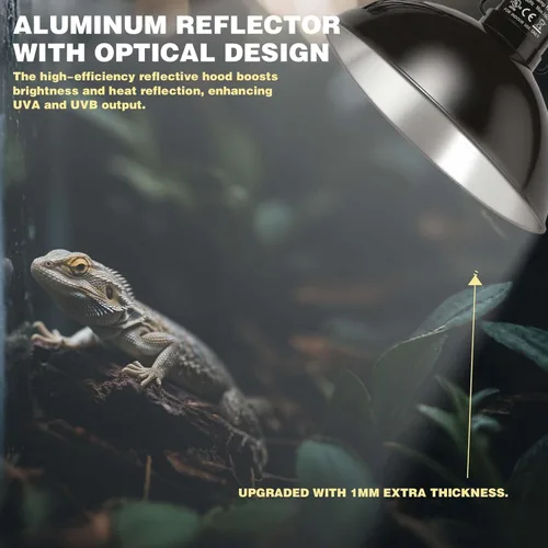 Miniatura 4 de Lámpara estándar de cúpula de 8.5 pulgadas para lámparas de calentamiento de reptiles, emisores de calor cerámicos para objetos, hasta 200W