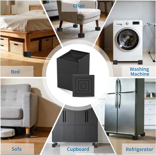 Miniatura 7 de Ezprotekt Elevadores de cama rectangulares ajustables que elevan hasta 1.5 pulgadas, elevadores de muebles adecuados para mesas, sofás, patas
