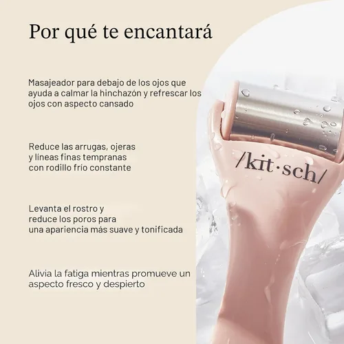 Miniatura 6 de Kitsch Rodillo de hielo de acero inoxidable para cara, esencial para el cuidado de la piel, regalo de vacaciones, rodillo de hielo calmante para Rosa