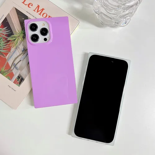 Miniatura 4 de Compatible con Neon Phone Rectangle iPhone 14 Funda para mujer, diseño de lujo de fluorescencia brillante, flexible, suave, delgada, de gel de goma