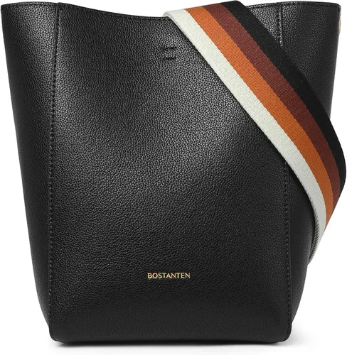 Miniatura 7 de Bostanten Bolsas de cuero para hombro, tipo balde, para mujer