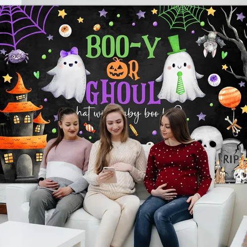 Miniatura 4 de Avezano Decoración de fiesta de revelación de género para Halloween, decoración de fiesta de revelación de género o Ghoul Will Baby Boo Be
