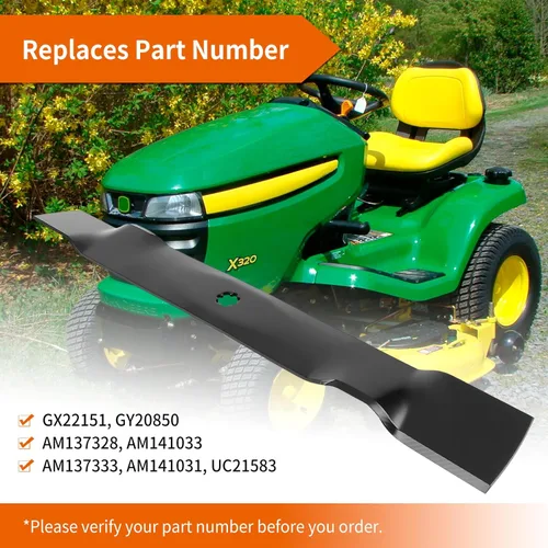 Miniatura 5 de GX22151 Cuchillas de cortacésped para John Dee re 42 pulgadas, cuchillas de acolchado GY20850 para tractor de césped JD 102 115 125 135 D100 D110