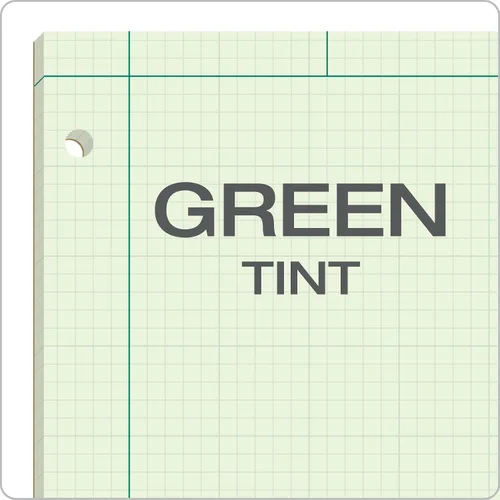 Miniatura 6 de TOPS 35510 bloc de hojas para ingeniería y computación, con 3 perforaciones, de 8.3 x 11 pulgadas, 5 cuadros por pulgada, 100 hojas, verde