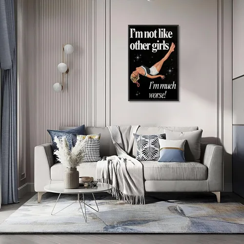 Miniatura 66 de Pósteres de citas divertidas con texto en inglés «Better Late Than Feug», lienzo minimalista con fondo blanco, arte de pared, frutas frescas