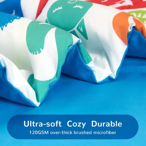 Miniatura 3 de SLEEP ZONE Juego de edredón para niños tamaño matrimonial/queen, juego de edredón de 3 piezas estampado súper suave y lindo para todas las Animal