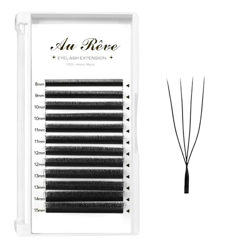 Miniatura 36 de Extensiones de pestañas YY, extensiones de pestañas Y, rizo D, 0.003 in, 0.472 in, bandeja mixta en forma de Y, volumen 4D, pestañas postizas de uso