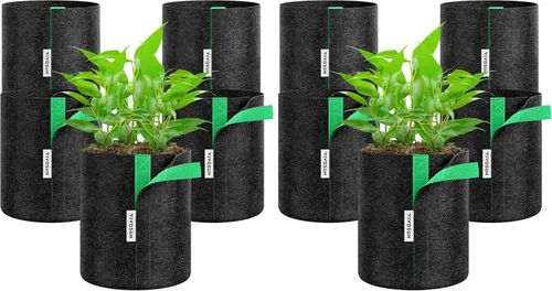Miniatura 8 de VIVOSUN Paquete de 5 bolsas de cultivo de 1 galón, macetas de tela con lados autoadhesivos para trasplante