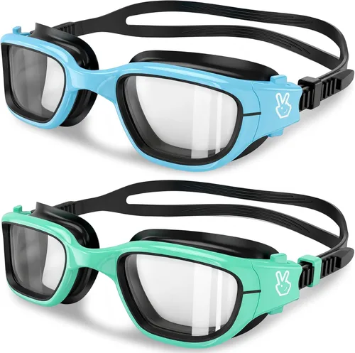 Vvinca Gafas de natación para niños, gafas de natación para niños pequeños de 3 a 14 años, protección UV antivaho sin fugas, gafas de piscina para