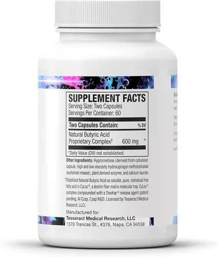 Miniatura 2 de Tesseract Medical Research Ultra Gut and Immune Health Combo, suplemento de salud intestinal complejo de ácido butírico (120 cápsulas) y quercetina