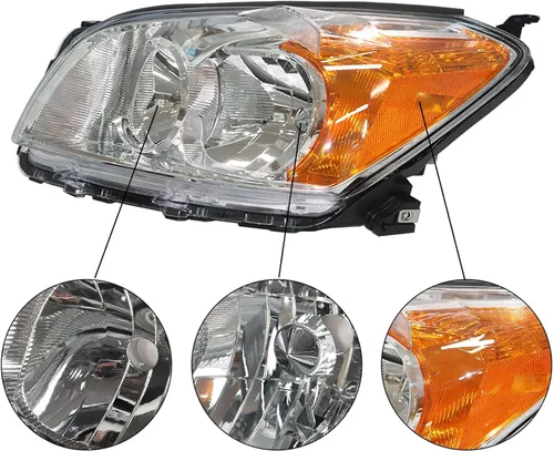 Miniatura 4 de Conjunto de faros halógenos para lado del conductor y del pasajero Reemplazo para RAV 4 2009 2010 2011 2012 Edición Limitada Versión de Japón