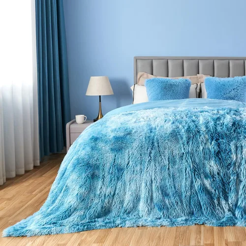 Miniatura 45 de GONAAP Manta de Tiro de Piel Sintética Mullida Tamaño Twin Rosa Claro Súper Suave Acogedora Felpa Mullida Lanuda para Sofá, Sillón o Cama