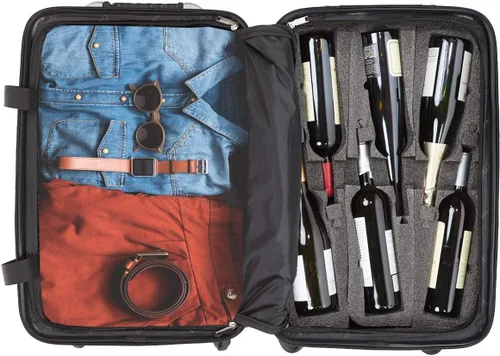Miniatura 3 de VinGardeValise Maleta de viaje para vino, hasta 12 botellas (plata) con placa de identificación personalizada para equipaje