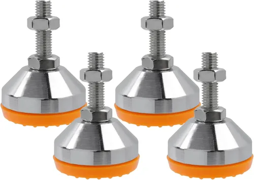 Miniatura 23 de Pies niveladores M8x50mm, capacidad de 2200 libras, deslizadores giratorios ajustables y resistentes, base antideslizante de 1.53 pulgadas