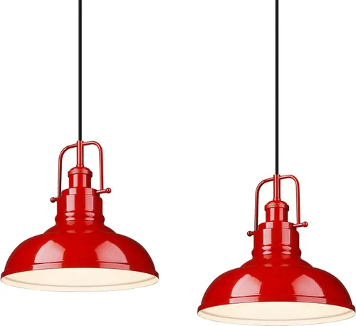 Miniatura 14 de zeyu Lámpara colgante industrial de 1 luz, lámpara colgante de 11 pulgadas para isla de cocina, pantalla de cúpula de metal en acabado negro mate