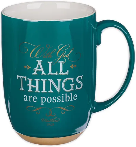 Miniatura 8 de Christian Art Gifts Taza de café de cerámica con base de arcilla blanca – 15 oz. Taza de café y té inspiradora sin plomo ni cadmio para hombres
