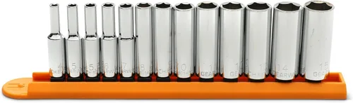 Miniatura 5 de GearWrench Juego de 10 piezas con guía de 1/2", 6 puntos, cubos profundos métricos - 80704