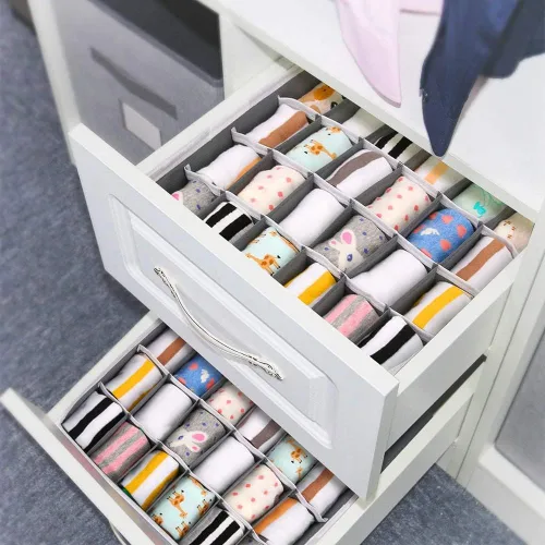 Miniatura 9 de Youngine Organizadores de armario plegables de 24 celdas, divisores de cajones, cajas de almacenamiento plegables para brasieres, ropa