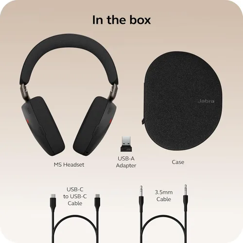 Miniatura 12 de Jabra Evolve3 85 - Auriculares inalámbricos Bluetooth con micrófono para el trabajo, USB-A, tecnología de llamada de voz AI, cancelación activa