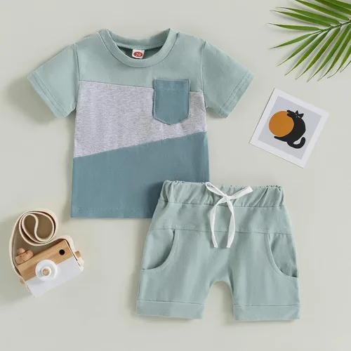 Miniatura 9 de Conjunto de camiseta de manga corta para bebé niño y niña, camiseta de manga corta, pantalones cortos casuales, ropa para recién nacidos, 6, 12, 18
