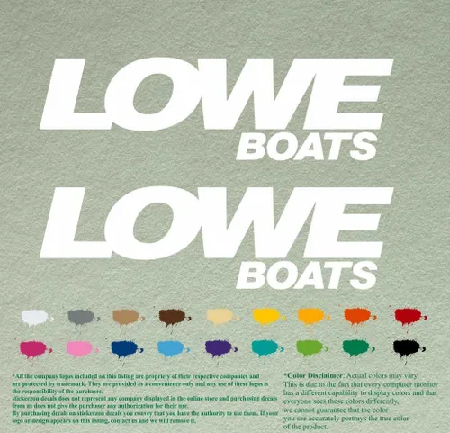 Miniatura 16 de Par de calcomanías de vinilo de repuesto compatibles con Lowe Boats, motor fuera de borda, juego de 2 (12 pulgadas, negro 070)