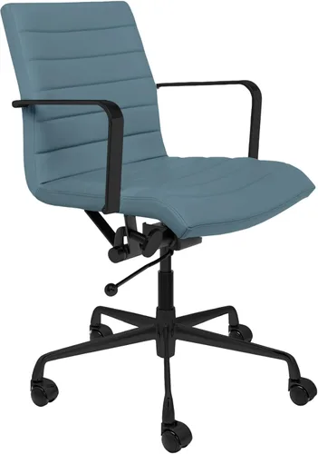 Miniatura 14 de Laura Davidson Furniture SOHO II Silla de oficina acanalada, silla de escritorio con respaldo medio, diseño ergonómico con reposabrazos y giratorio