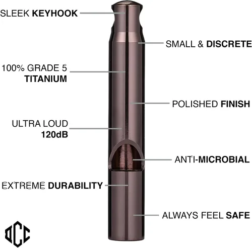 Miniatura 2 de TiWhistle - Silbato de emergencia de titanio (morado claro)