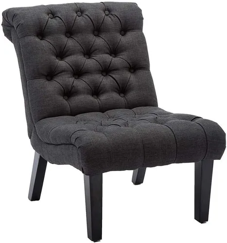 Miniatura 7 de HAOBO Home Silla de acento sin brazos con botones capitoné silla lateral para sala de estar dormitorio Funiture