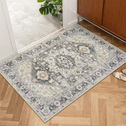 Miniatura 41 de Collive Tapete lavable para puerta de interior, antideslizante, alfombra de entrada retro de 20 x 32 pulgadas, tapete de entrada de absorción Multi