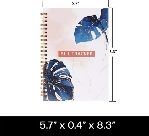 Miniatura 4 de Rastreador de pagos de facturas. Cuaderno A5 planificador de facturas con encuadernación en espiral y bolsillo trasero - Organizador de finanzas