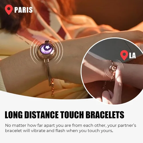 Miniatura 15 de TOTWOO Long Distance Touch Bracelets for Couples, Vibration & Light up for Love Couples Bracelets Long Distance Relationship Gifts for Girlfriend