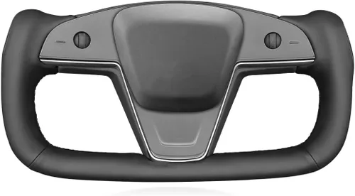 Miniatura 28 de MEWANT Funda de Volante de Athsuede con Costura Manual en Negro 9040 para Tesla Model S Yoke 2021-2023 Model X 2021-2023