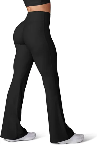 HEGALY Pantalones de yoga acampanados para mujer, leggings cruzados, suaves, de cintura alta, pantalones casuales de entrenamiento con corte de bota