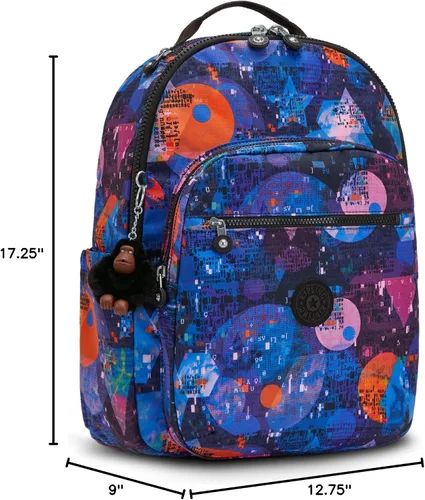 Miniatura 6 de Kipling Mochila para portátil Seoul de 15 pulgadas para mujer, duradera, espaciosa, con correas acolchadas para el hombro, funda protectora