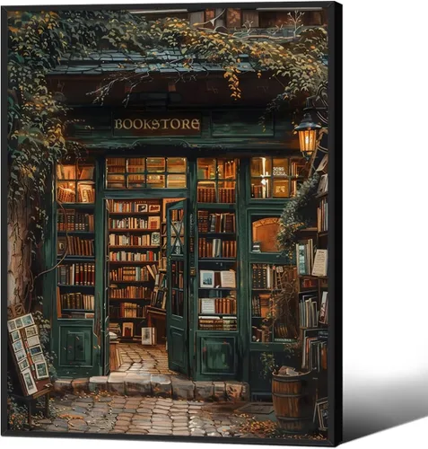 Miniatura 23 de Haitunone Arte de Pared de Lectura Femenina Victoriana Academia Oscura Libros Melancólicos Póster Pintura al Óleo Antigua Impresiones en Lienzo