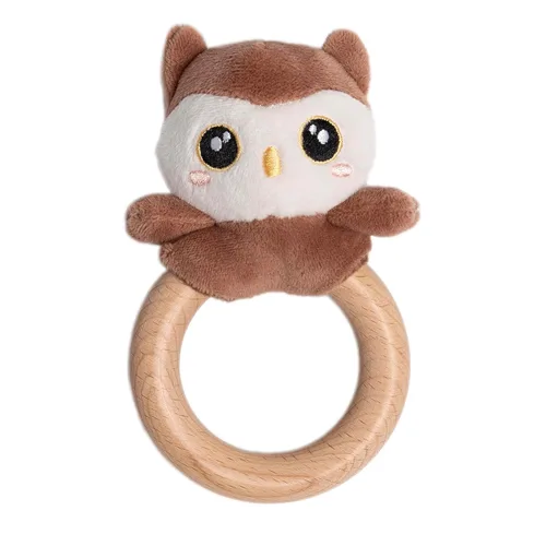 Miniatura 16 de Pearhead Mordedor de fresa para bebé, juguete sensorial de felpa suave con anillo de cuentas de silicona sin BPA y sonido arrugado, alivia el dolor