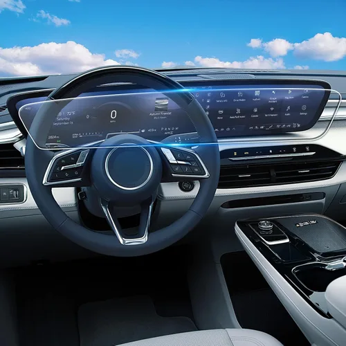 Miniatura 17 de Protector de pantalla para Cadillac CT5 y 2024 ~ 2025 XT4 y Lyriq 2025 de cobertura completa de 33 pulgadas de vidrio templado brillante de una sola