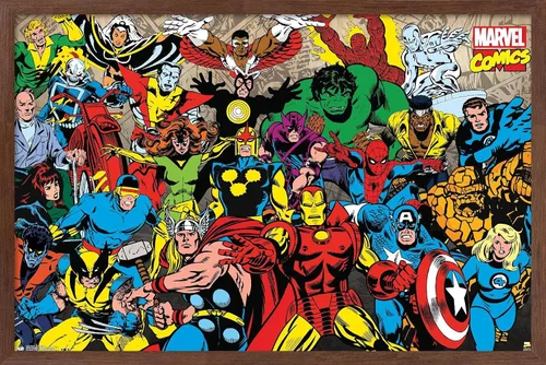 Miniatura 7 de Trends International Marvel Comics - Póster de pared con línea retro, 22.375 x 34 pulgadas, versión premium sin marco