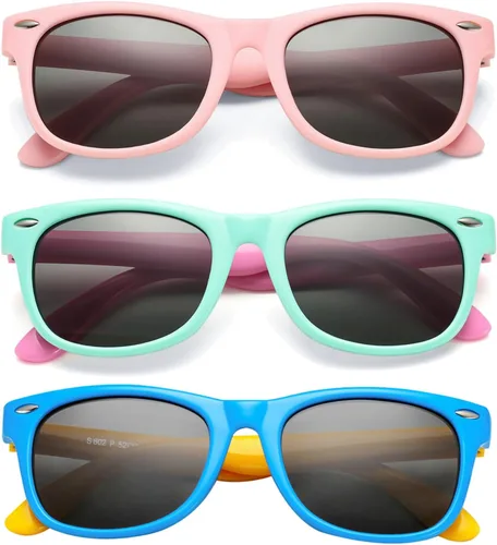 Lentes de sol polarizados de goma elastómero termoplástico (TPEE) flexible, para niñas y niños de 3 a 9 años