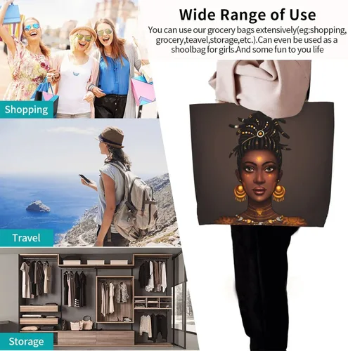 Miniatura 6 de IAGM Bolsos de mano para mujer, bolso de hombro para mujer afroamericana, bolso mágico para compras, trabajo, comestibles, gimnasio